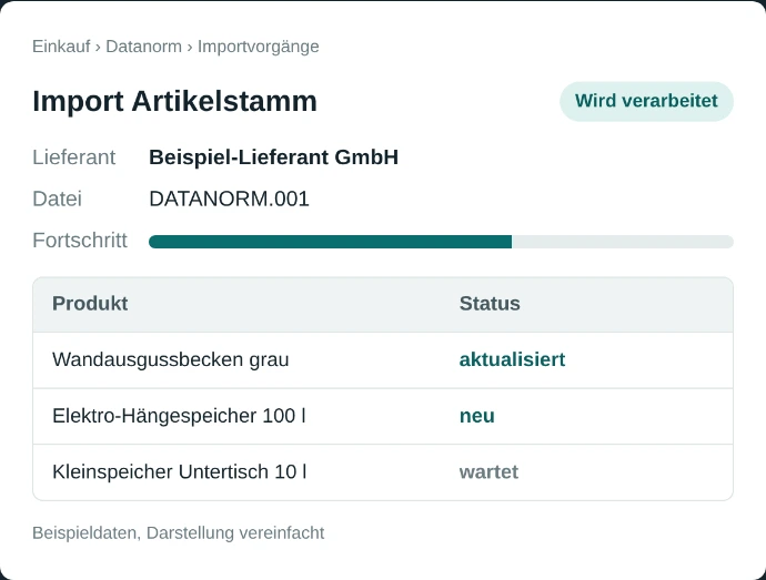 Odoo - Datanorm importvorgang